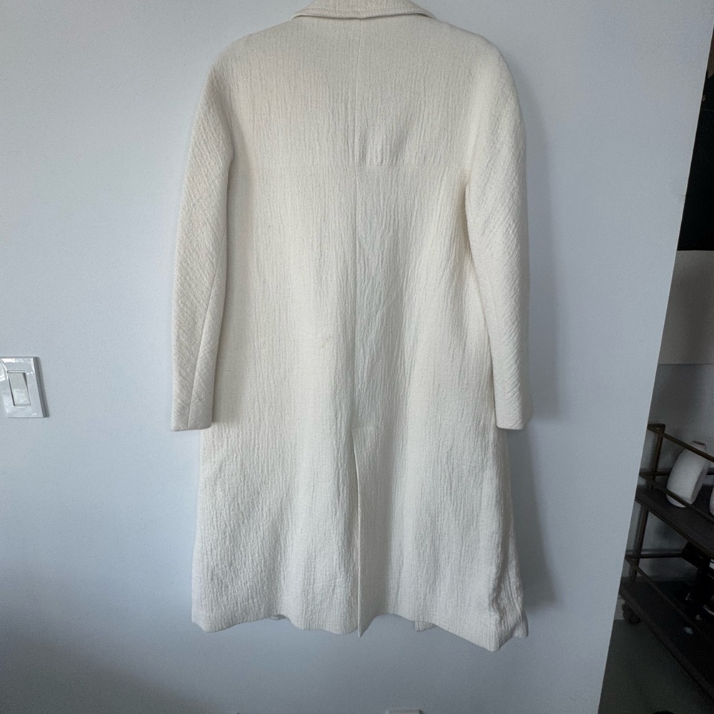 Zara Double-Breasted Cream Coat - Picture 2 of 16